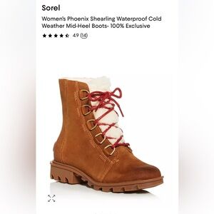 Sorel Phoenix Shearling Women's Tan Lace-Up Boots Size 9